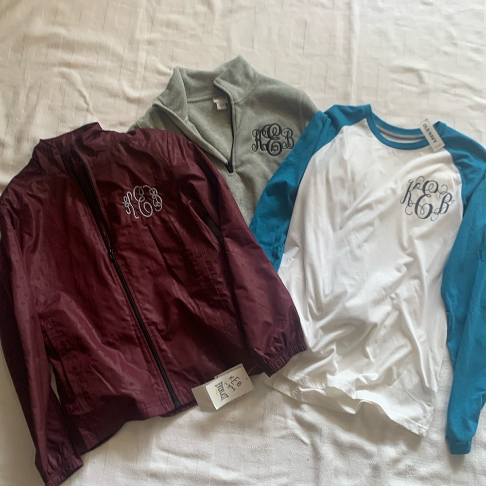 Lot of 3 NWT Monogramed Pieces- KEB